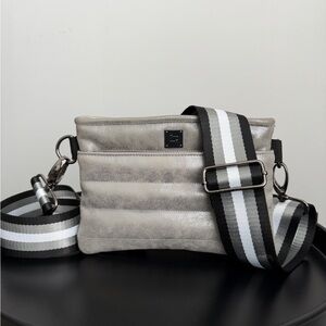THINK ROYLN Metallic Silver Crossbody Bag